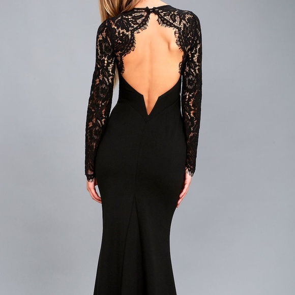 Lulus Dresses & Skirts - Lulu's Whenever You Call Black backless lace dress